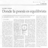 Donde la poesía es equilibrista Donde la poesía es equilibrista