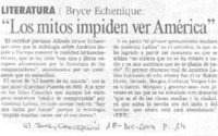"Los mitos impiden ver América" "Los mitos impiden ver América"