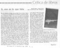 Sí, eso es lo qie falta Sí, eso es lo qie falta