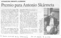 Premio para Antonio Skármeta Premio para Antonio Skármeta