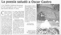 La poesía saludó a Oscar Castro La poesía saludó a Oscar Castro