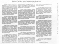 Pablo Guiñez y su homenaje giratorio Pablo Guiñez y su homenaje giratorio