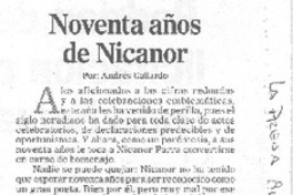 Noventa años de Nicanor Noventa años de Nicanor