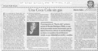 Una Coca Cola sin gas Una Coca Cola sin gas