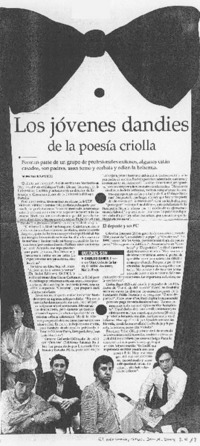 Los jóvenes dandies de la poesía chilena Los jóvenes dandies de la poesía chilena