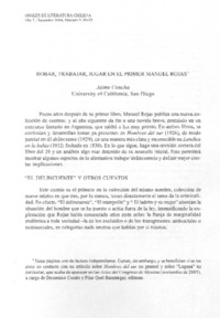 Robar, trabajar, jugar en el primer Manuel Rojas Robar, trabajar, jugar en el primer Manuel Rojas