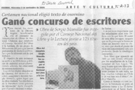 Ganó concurso de escritores Ganó concurso de escritores