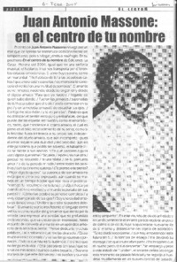 Juan Antonio Massone: en el centro de tu nombre Juan Antonio Massone: en el centro de tu nombre
