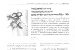 (Des)centralización y (des)contextualización como modelo constructivo en Miltín 1934 (Des)centralización y (des)contextualización como modelo constructivo en Miltín 1934