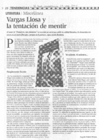 Vargas Llosa y la tentación de mentir Vargas Llosa y la tentación de mentir