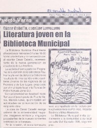 Literatura joven en la Biblioteca Municipal Literatura joven en la Biblioteca Municipal