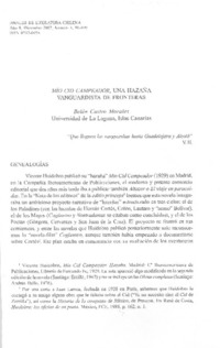 Mío Cid campeador, una hazaña vanguardista de fronteras Mío Cid campeador, una hazaña vanguardista de fronteras