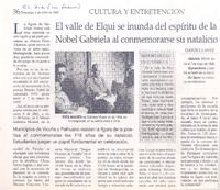 El Valle de Elqui se inunda del espíritu de la Nobel Gabriela al conmemorarse su natalicio El Valle de Elqui se inunda del espíritu de la Nobel Gabriela al conmemorarse su natalicio
