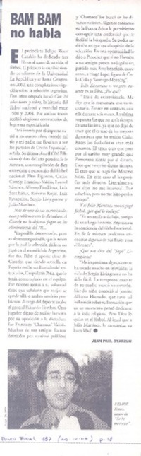 Bam Bam no habla (entrevista) Bam Bam no habla (entrevista)