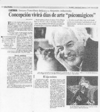 Concepción vivirá días de arte "psicomágicos" Concepción vivirá días de arte "psicomágicos"