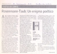 Rosenmann-Taub: un enigma poético Rosenmann-Taub: un enigma poético