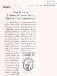 Obra de teatro "aniversario" con Gabriela Medina y César Arredondo Obra de teatro "aniversario" con Gabriela Medina y César Arredondo