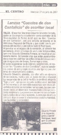 Lanzan "Cuentos de don Cantalicio" de escritor local Lanzan "Cuentos de don Cantalicio" de escritor local