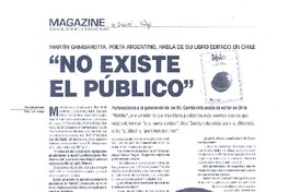 "No existe el público" (entrevista) "No existe el público" (entrevista)