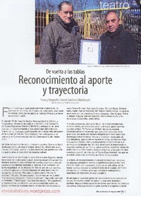 Reconocimiento al aporte y trayectoria Reconocimiento al aporte y trayectoria