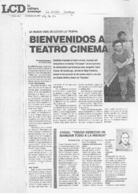 Bienvenidos a Teatro cinema Bienvenidos a Teatro cinema