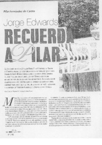 Jorge Edwards recuerda a Pilar Jorge Edwards recuerda a Pilar