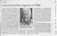 Carlos Fuentes regresa a Chile Carlos Fuentes regresa a Chile