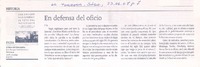 En defensa del oficio En defensa del oficio