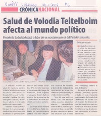 Salud de Volodia Teitelboim afecta al mundo político Salud de Volodia Teitelboim afecta al mundo político