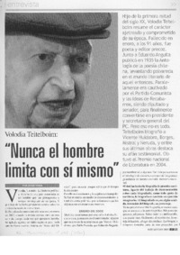 "Nunca el hombre limita con sí mismo" (entrevista) "Nunca el hombre limita con sí mismo" (entrevista)