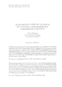 El delirio que viene de las ninfas en la novela latinoamericana El delirio que viene de las ninfas en la novela latinoamericana