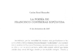 La poesía de Francisco Contreras Sepúlveda La poesía de Francisco Contreras Sepúlveda