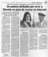 Un Poema atribuido por error a Neruda no para de crecer en internet Un Poema atribuido por error a Neruda no para de crecer en internet