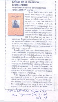 Crítica de la memoria (1990-2000) Crítica de la memoria (1990-2000)