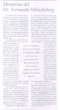 Memorias del Dr. Fernando Mönckeberg Memorias del Dr. Fernando Mönckeberg