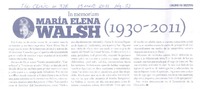 In memoriam María Elena Walsh (1930-2011) In memoriam María Elena Walsh (1930-2011)