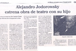 Alejandro Jodorowsky estrena obra de teatro con su hijo Alejandro Jodorowsky estrena obra de teatro con su hijo