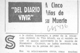 A cinco años de su muerte A cinco años de su muerte