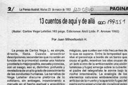 13 cuentos de aquí y de allá  [artículo] Juan Mihovilovic H.