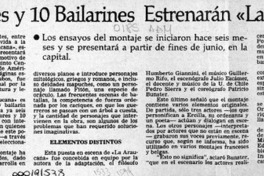 28 actores y 10 bailarines estrenarán "La Araucana"  [artículo].