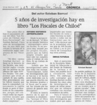 5 años de investigación hay en libro "Los fiscales de Chiloé"  [artículo].