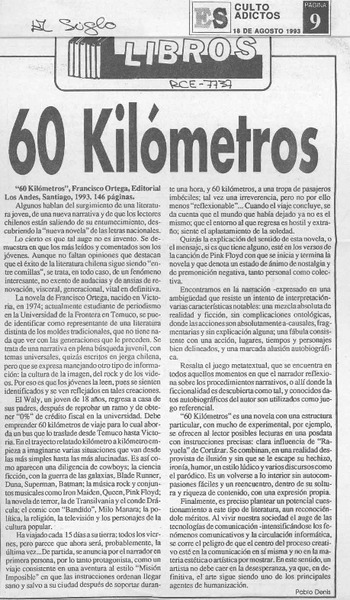 60 kilómetros  [artículo] Pablo Denis.