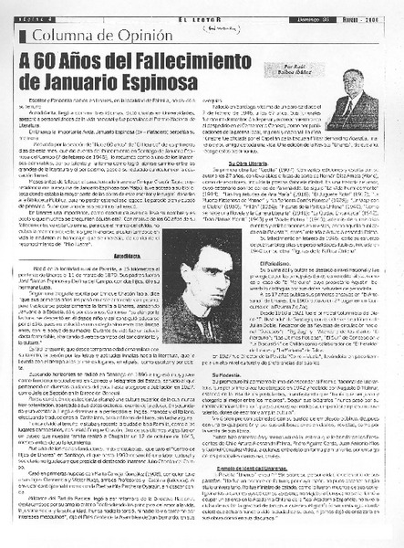 A 60 años del fallecimiento de Januario Espinosa