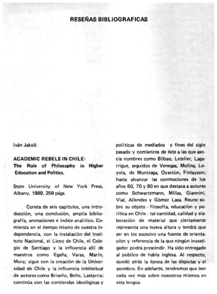 Academic rebels in Chile