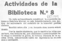 Actividades de la biblioteca n° 8.