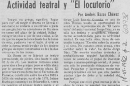 Actividad teatral y "El locutorio"