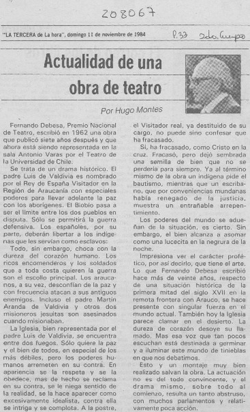 Actualidad de una obra de teatro