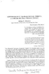Adivinanzas y trabalenguas: deriva a partir de tres tristes tigres