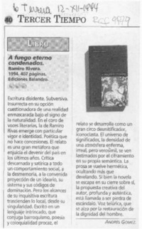 A fuego eterno condenados  [artículo] Andrés Gómez.