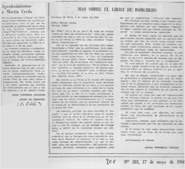 Agradecimientos a Martín Cerda